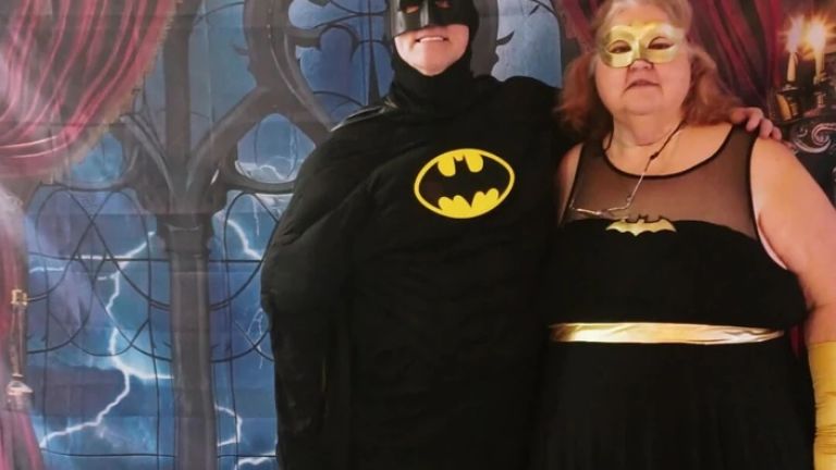 My BF and I All Dresses up as Bat Man and Bat Girl