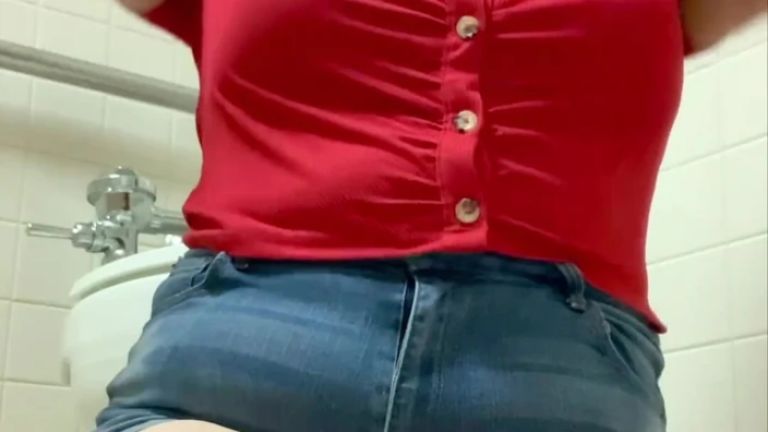 Horny Girl in the Bathroom Teasing You with Her Big Ass