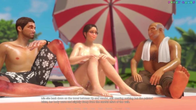 Friendly Housewife by White Foam - Getting Drilled by an Old Man, on the Beach, Behind Her Husband 12
