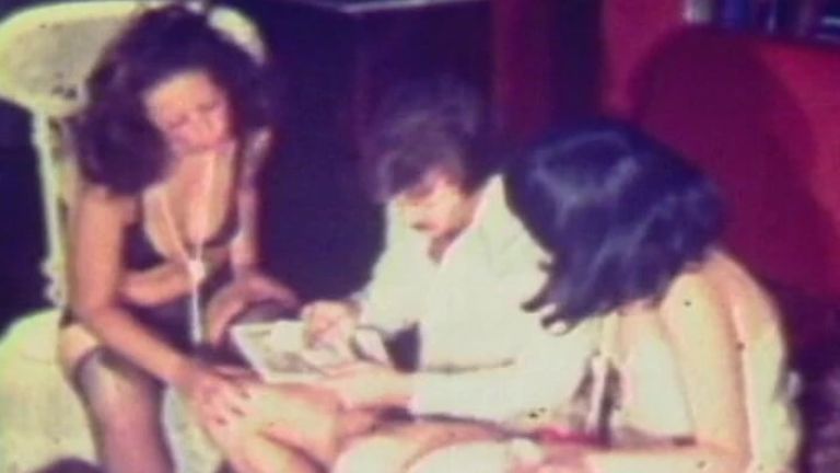 Vintage Purple-hued Classic with Retro Group Swingers Orgy