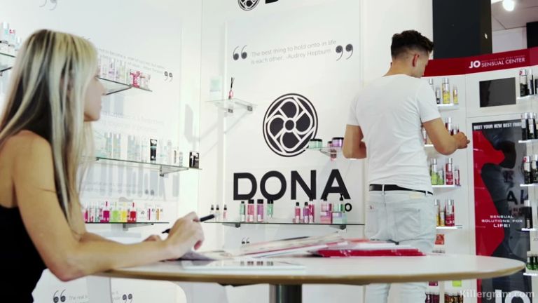 Horny Skinny Blonde Sex Toy Secretary Takes Her Co-worker's Huge Cock