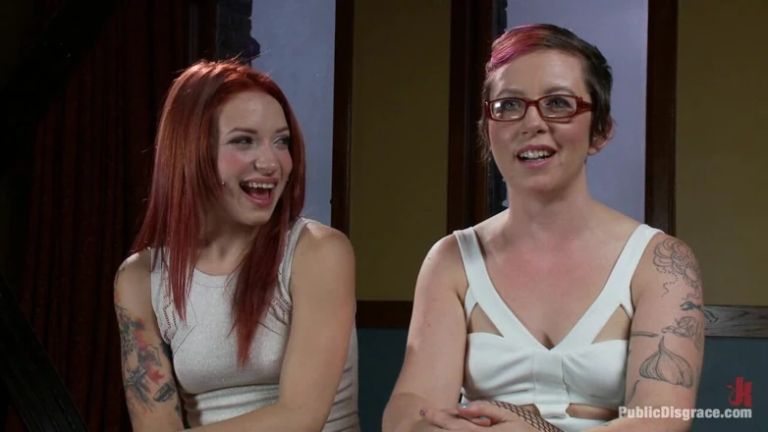 Armory Disgrace! Ginger and Big Booty Ho Search for Dick