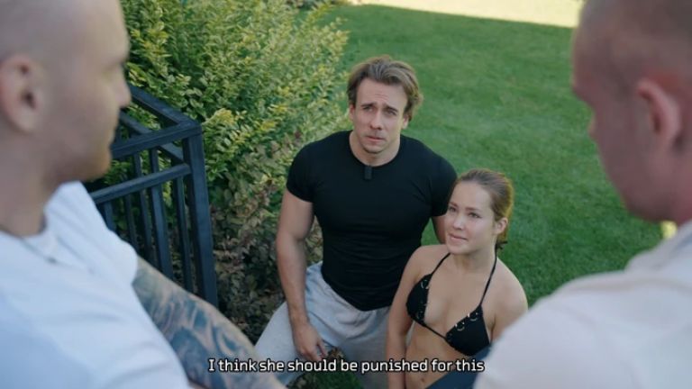 All Three of You?! Cute Girl in a Bikini Gets All Three Holes Fucked by Her Stepbrother and His Two Friends!