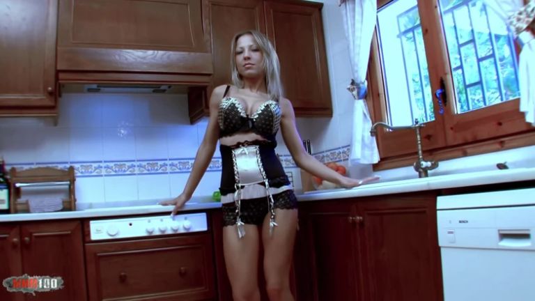 Alexia Vendome: Pretty Blonde with Big Tits Alexia Vendome Dancing and Stripping in the Kitchen