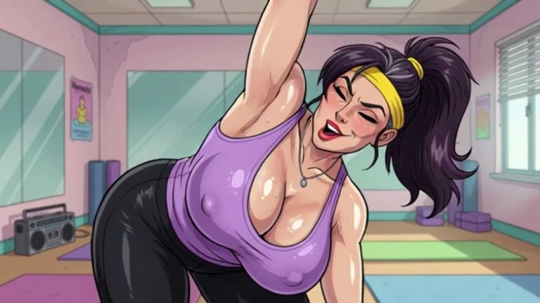 Babes Sweating in Yoga Class