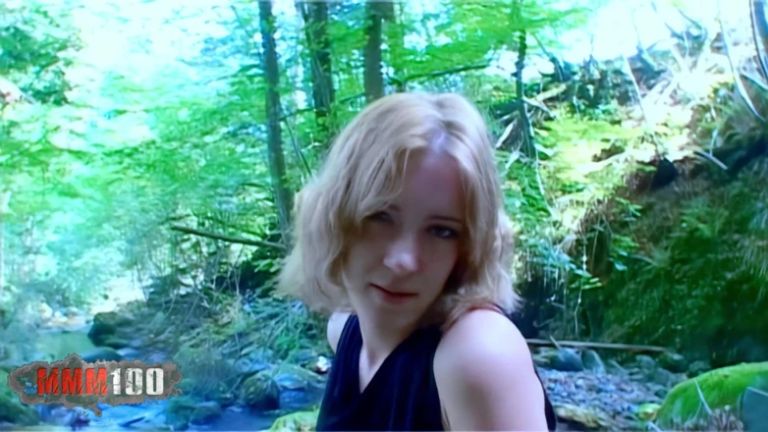 Axelle-laroche: Lovely Blonde Axelle Laroche Removing Clothes by the River